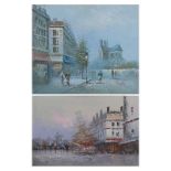 Burnett, Notre Dame Cathdral, and another Parisian street scene