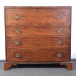 George III mahogany secretaire chest of drawers,