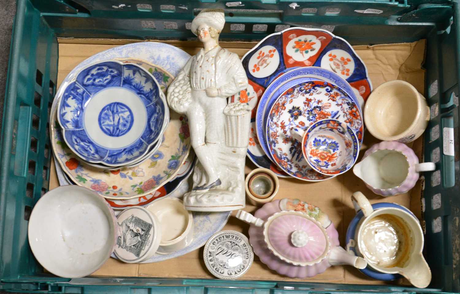 One box of assorted ceramics, including Pot Lids, Staffordshire figure, etc - Image 2 of 2