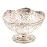 Late Victorian silver pedestal rose bowl by Atkins Brothers, Sheffield 1896