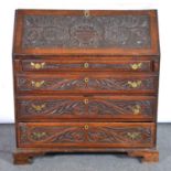 George III oak bureau,