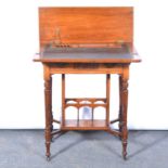 Victorian walnut writing table,