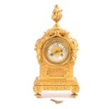 French gilt cased mantel clock,