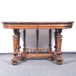 French extending walnut dining table