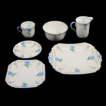 Shelley bone china part teaset, Tulip design.