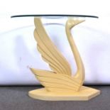 Art Deco style glass-top Swan table
