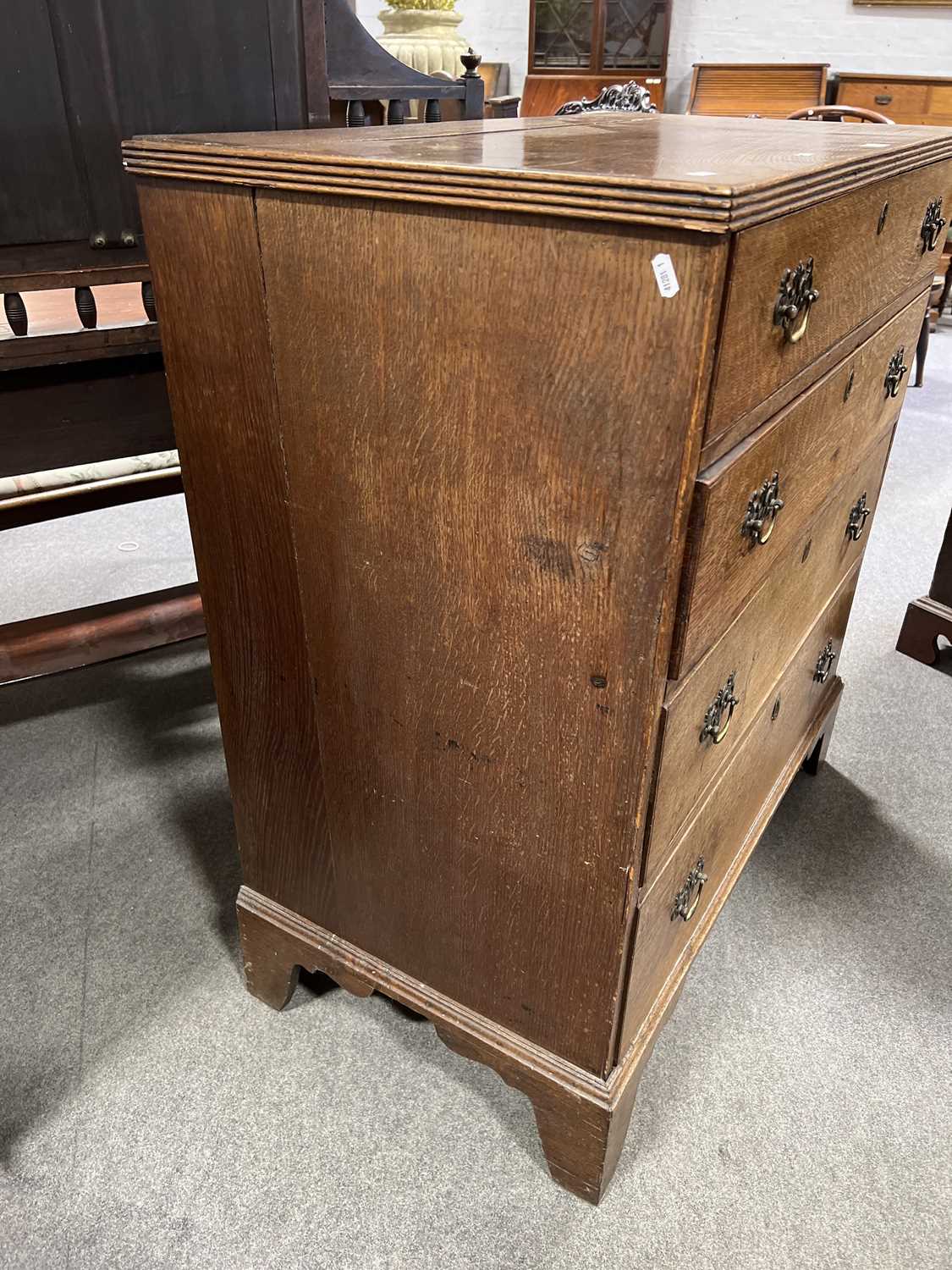 George III oak chest of drawers, - Image 6 of 6