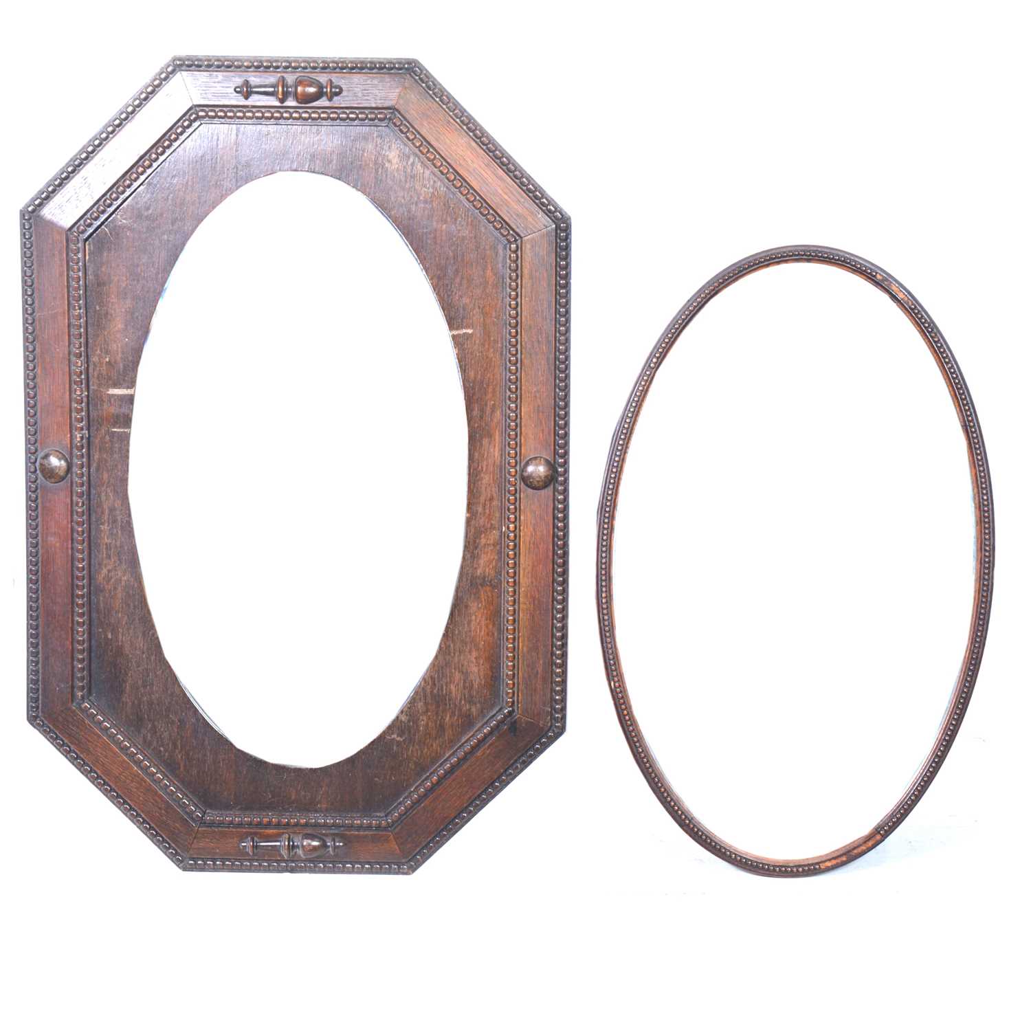 Two oak framed wall mirrors, early 20th century