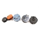 Five assorted centrepin fly fishing reels