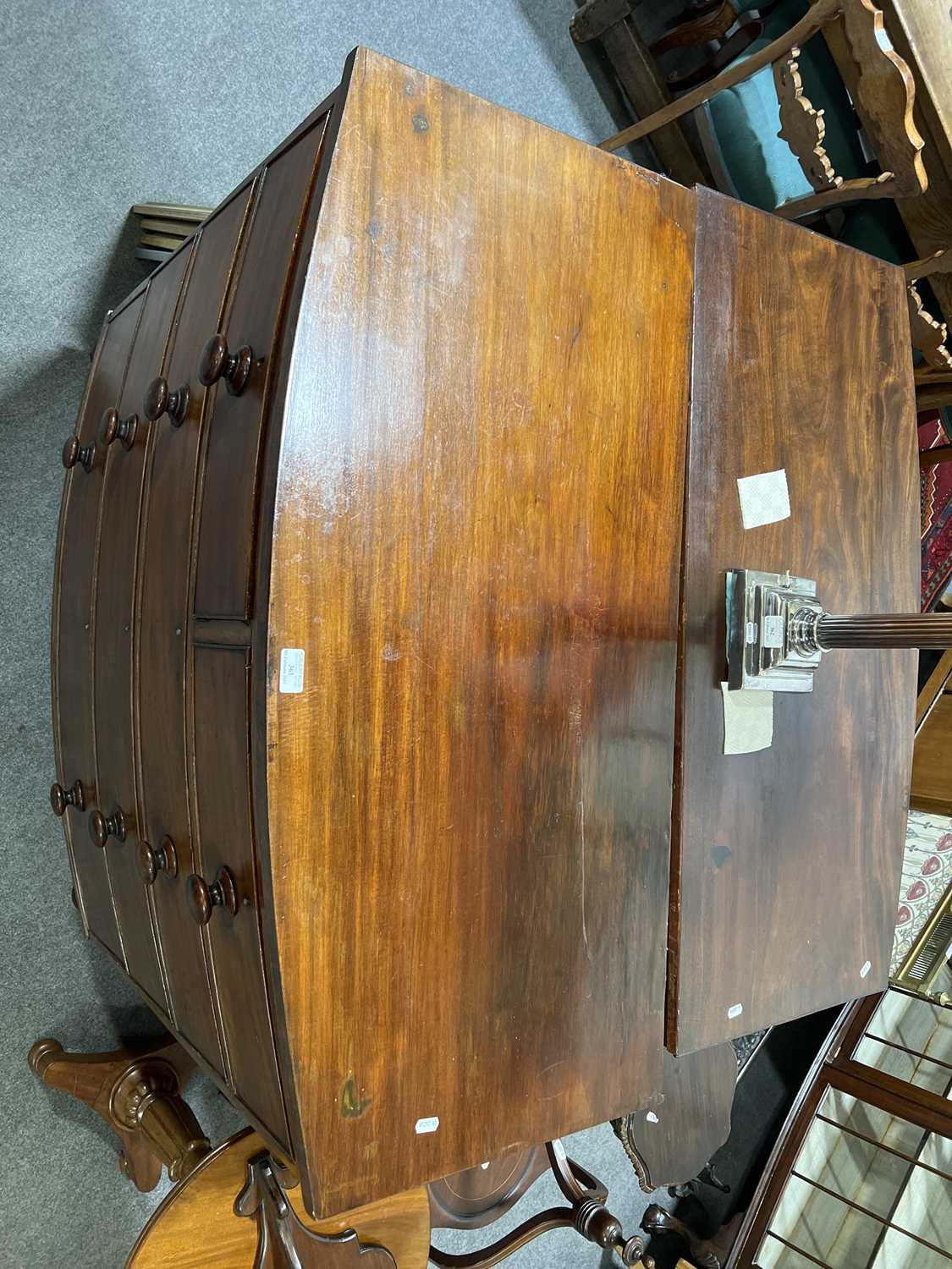 Victorian mahogany bowfront chest of drawers, - Image 2 of 9