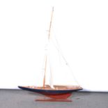 Painted wooden pond yacht