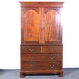 Victorian mahogany linen press,