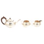 Silver three piece teaset by Charles Boyton & Son Ltd