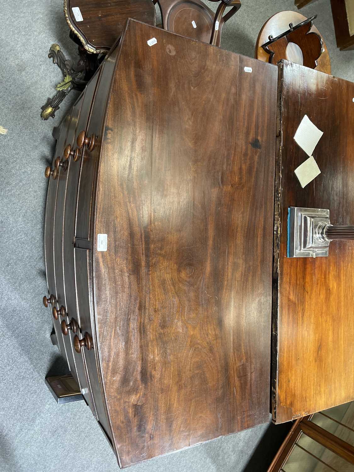 Victorian mahogany bowfront chest of drawers, - Image 2 of 13