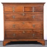 George III oak chest of drawers, adapted from the top of a tallboy,