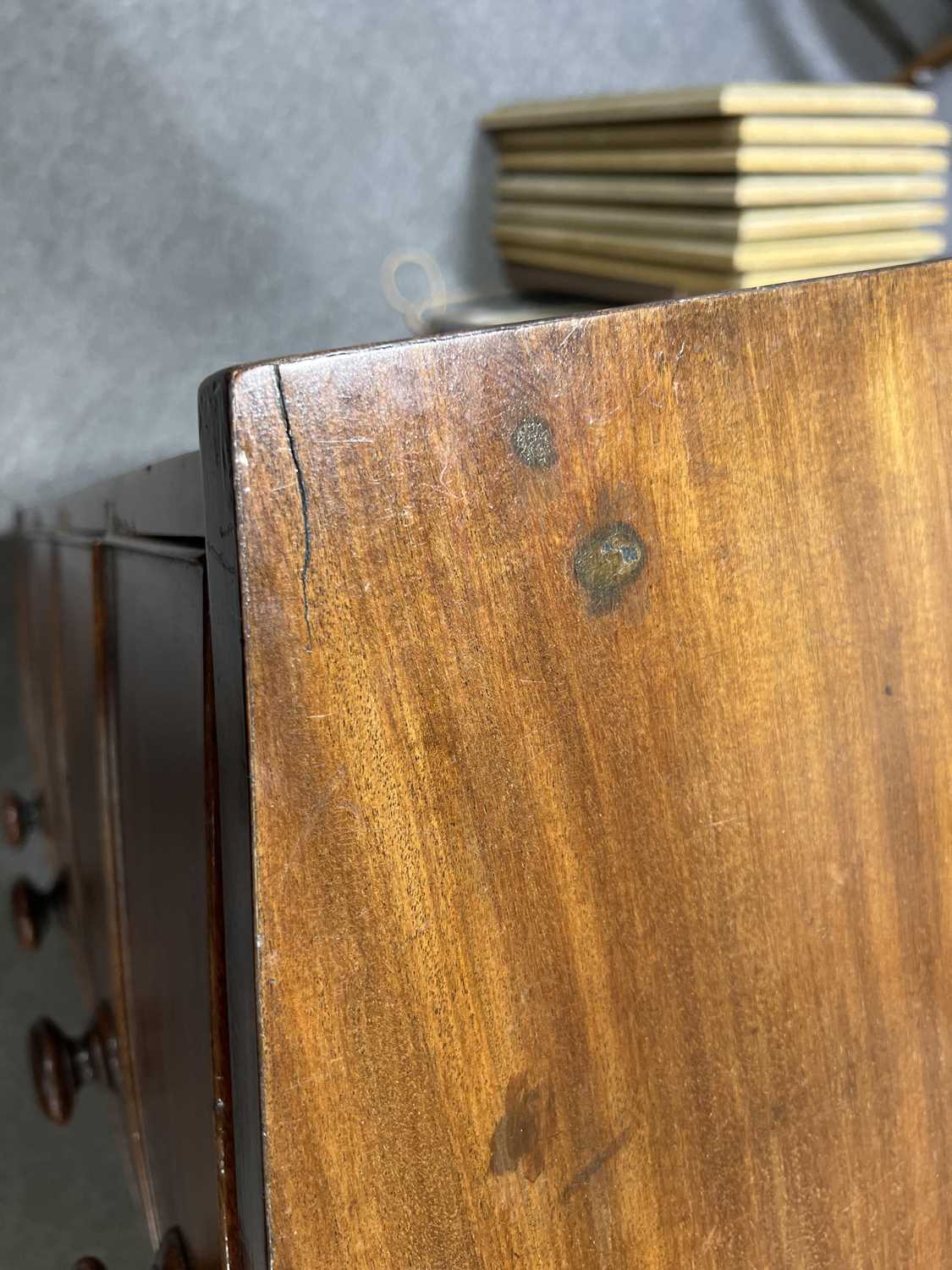 Victorian mahogany bowfront chest of drawers, - Image 4 of 9