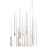 Seven assorted graphite coarse fishing rods,