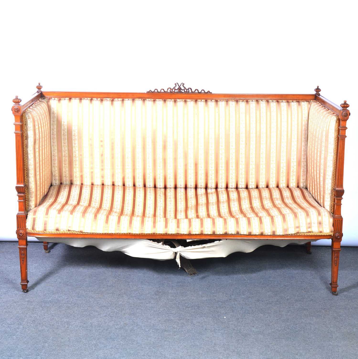 Sheraton style settee, late 19th Century,