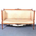 Sheraton style settee, late 19th Century,