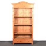 Modern pine open bookcase,