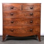 Victorian mahogany bowfront chest of drawers,