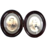 Two 19th century oval wooden frames
