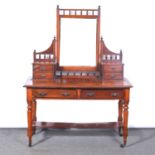 Victorian mahogany dressing table and a stool,