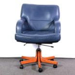 HK Furniture, blue leather office chair,