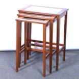 Nest of three mahogany occasional tables,