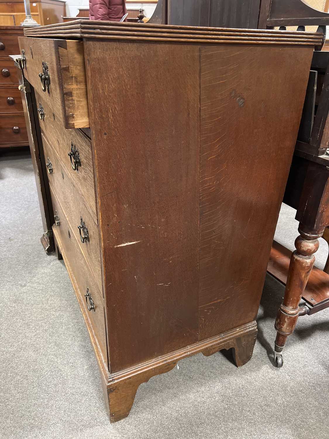 George III oak chest of drawers, - Image 3 of 6