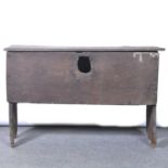 Six plank oak coffer,