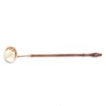 Georgian white metal toddy ladle, turned wood handle