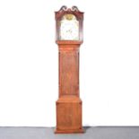 19th Century oak and mahogany crossbanded longcase clock, signed Deacon, Barton