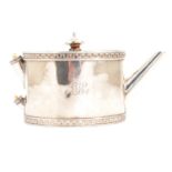 George III silver oval teapot by Tudor & Leader, Sheffield 1780
