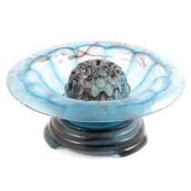 Davidson's blue cloud glass Art Deco centre bowl,