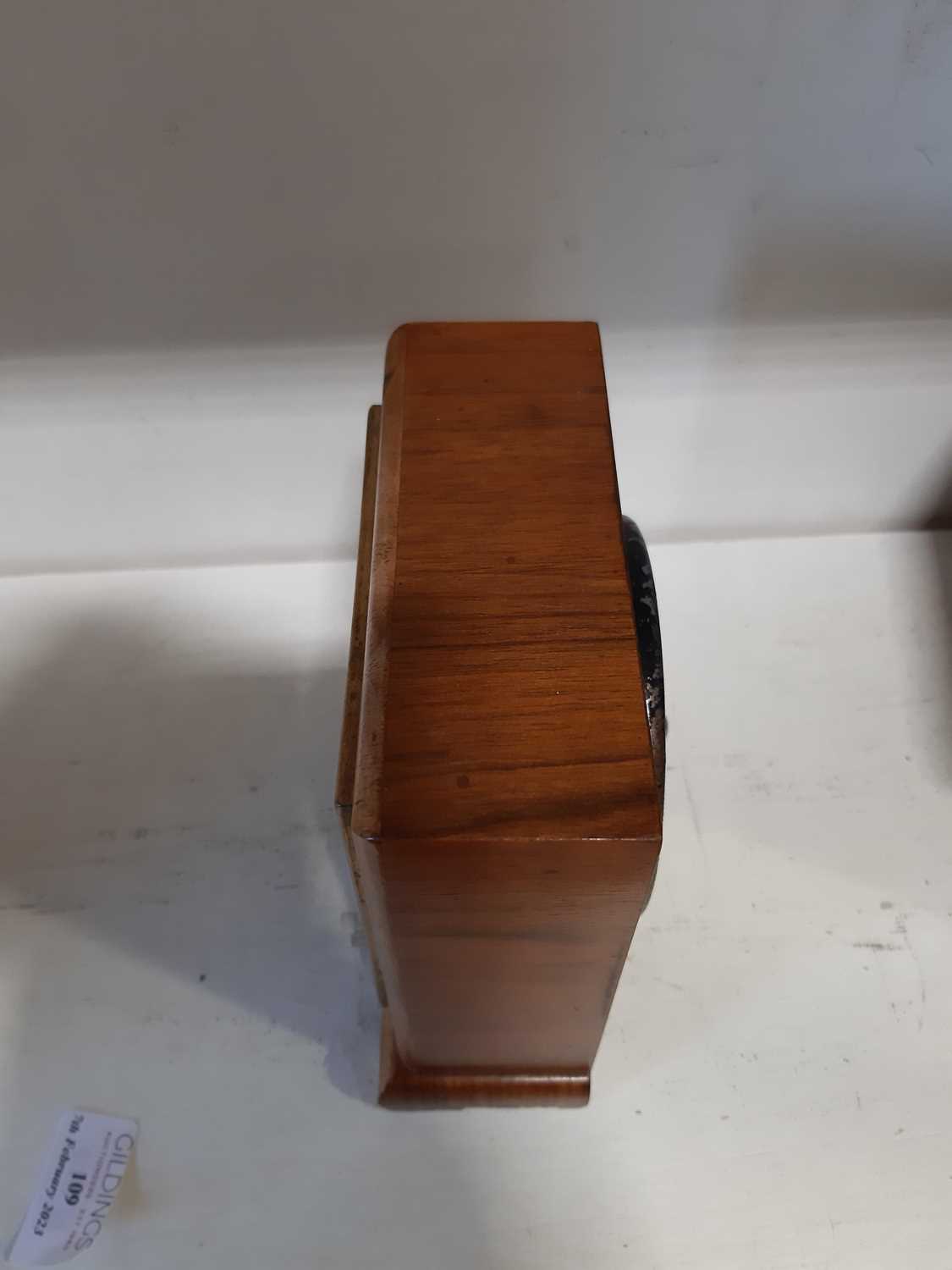 Elliott walnut cased mantel clock, - Image 5 of 6