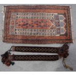 Afghan prayer rug and pendants