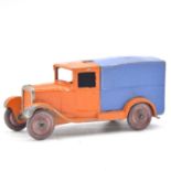 Dinky Toys pre-war ref 22d delivery van, 1st type, orange and blue body