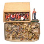 A quantity of metal miniature war gaming figures and other figures.