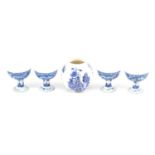 Set of twelve Chinese porcelain pedestal cups, and other ceramics