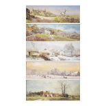 Alan Ingham, five farming landscape prints