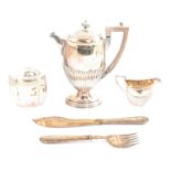 Silver-plated ware, one box including two entrée dishes etc chimnies