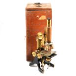 Early 20th century brass microscope by J.Swift & Son