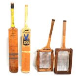 Collection of vintage sporting equipment