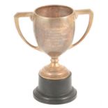 Silver twin-handled trophy cup, Mappin & Webb Ltd, Sheffield 1934.