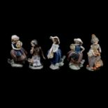 Seven small Lladro child figurines