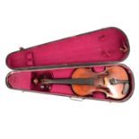 Violin, two pieces back 14", labelled Ambroise de Comble