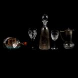 Assorted cut glass and crystal stemware