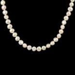 A Jersey Pearl freshwater pearl necklace.