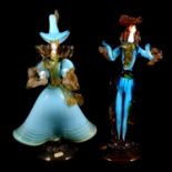 Two large Murano glass Courtesan figures